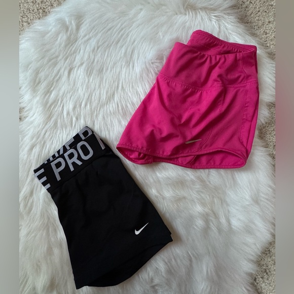 NIKE SHORTS BUNDLE: Nike PRO Black Shorts and Nike Pink Dri-Fit shorts - Picture 12 of 12